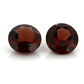 1.87 cttw Pair of Round Garnets : Deep Red