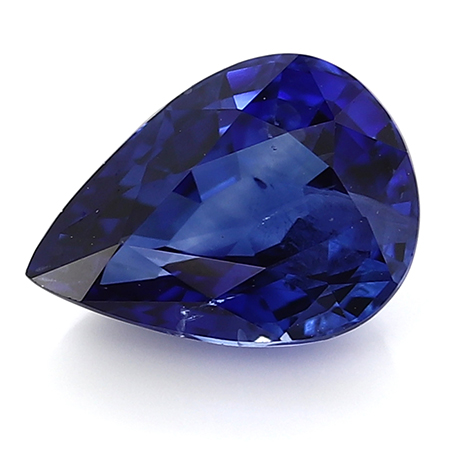 1.37 ct Pear Shape Blue Sapphire : Rich Royal Blue