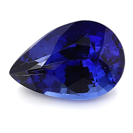 1.67 ct Pear Shape Blue Sapphire : Rich Royal Blue
