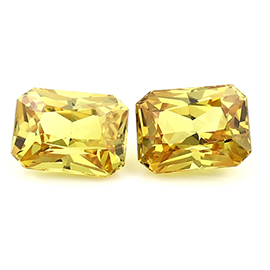 3.14 cttw Pair of Radiant Yellow Sapphires : Lemon Yellow