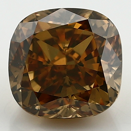 1.07 ct Cushion Cut Diamond : Fancy Dark Brownish Yellowish Orange / VS2