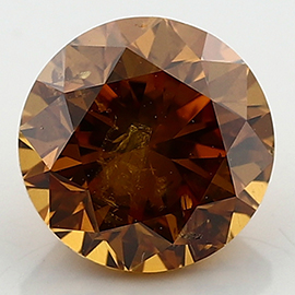 1.01 ct Round Diamond : Fancy Deep Brownish Orangy Yellow / I2