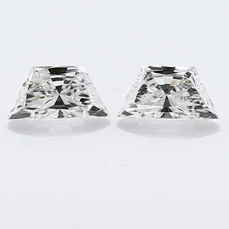 0.45 cttw Pair of Trapezoid Natural Diamonds : F / SI1