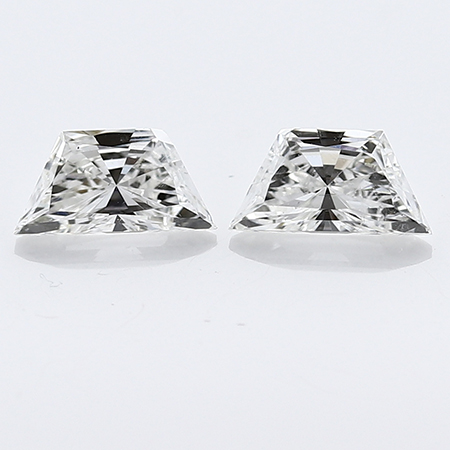 0.45 cttw Pair of Trapezoid Diamonds : F / SI1