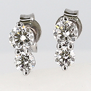 18K White Gold 0.80cttw Diamond Earrings