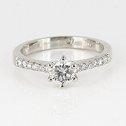 14K White Gold 0.50cttw Diamond Ring