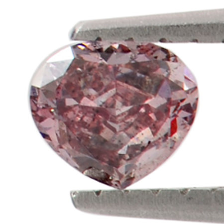 0.26 ct Heart Shape Diamond : Fancy Intense Purple Pink / SI2