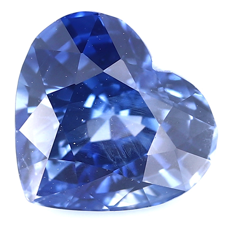 2.70 ct Heart Shape Blue Sapphire : Cornflower Blue