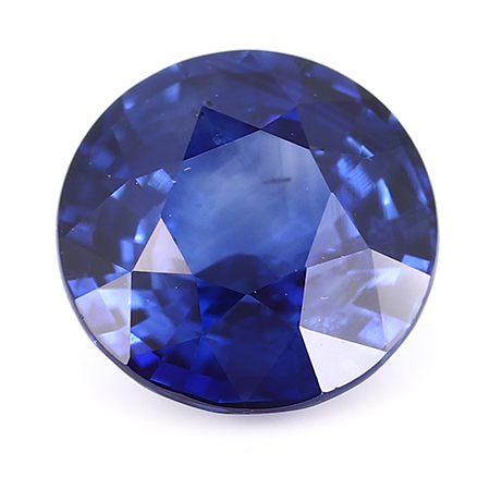 1.82 ct Round Blue Sapphire : Deep Rich Blue