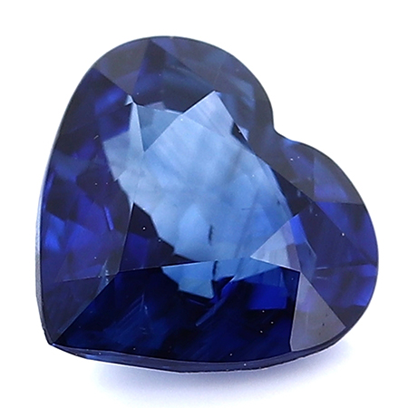 0.90 ct Heart Shape Blue Sapphire : Deep Rich Blue