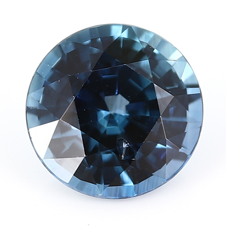 0.87 ct Round Blue Sapphire : Deep Rich Blue