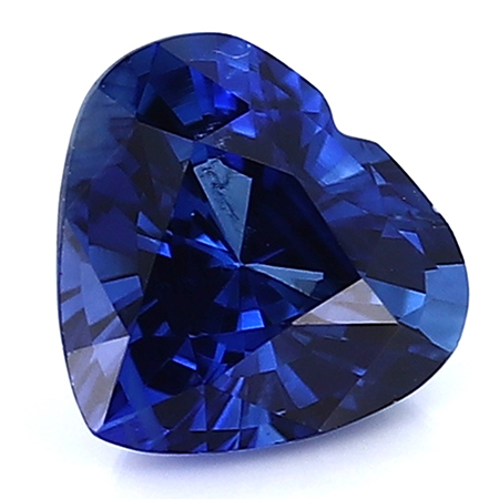1.08 ct Heart Shape Blue Sapphire : Rich Royal Blue