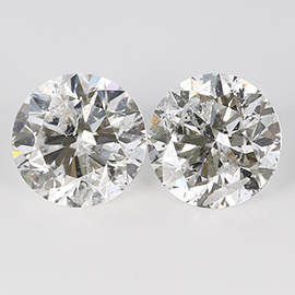 3.05 cttw Pair of Round Natural Diamonds : F / I1