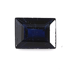 0.11 ct Baguette Blue Sapphire : Deep Darkish Blue