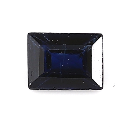 0.11 ct Baguette Blue Sapphire : Deep Darkish Blue