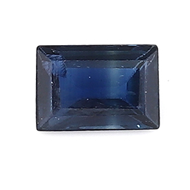 0.11 ct Baguette Blue Sapphire : Deep Darkish Blue