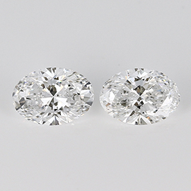 1.80 cttw Pair of Oval Diamonds : D / SI1