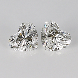 2.00 cttw Pair of Heart Shape Diamonds : F / SI1