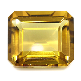 10.39 ct Emerald Cut Citrine : Brownish Yellow