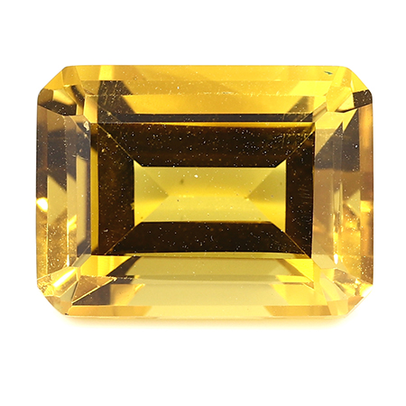 12.44 ct Emerald Cut Citrine : Golden Yellow