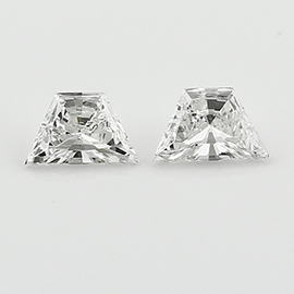 0.61 cttw Pair of Trapezoid Brilliant Cut Diamonds : F / VS2