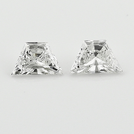 0.61 cttw Pair of Trapezoid Brilliant Cut Natural Diamonds : F / VS2