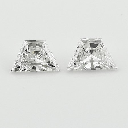 0.61 cttw Pair of Trapezoid Brilliant Cut Natural Diamonds : F / VS2