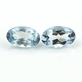 0.40 cttw Pair of Pear Shape Aquamarines : Fine Blue