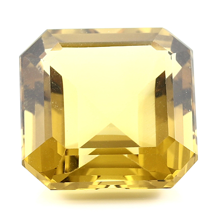 23.75 ct Emerald Cut Citrine : Rich Yellow