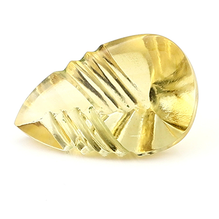 8.08 ct Fine Yellow Pear Shape Etched Natural Citrine