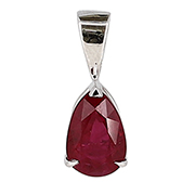 18K White Gold 1.50cttw Ruby Pendant