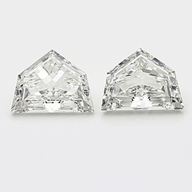 2.03 cttw Pair of Bullet Natural Diamonds : H / SI1