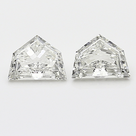 2.03 cttw Pair of Bullet Natural Diamonds : H / SI1