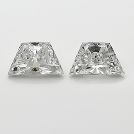 2.21 cttw Pair of Trapezoid Brilliant Cut Natural Diamonds : E / SI1