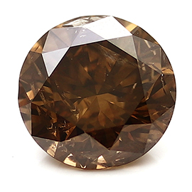 3.27 ct Round Diamond : Fancy Dark Orangy Brown / I1