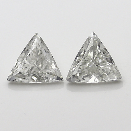 1.11 cttw Pair of Trillion Natural Diamonds : G / VS2