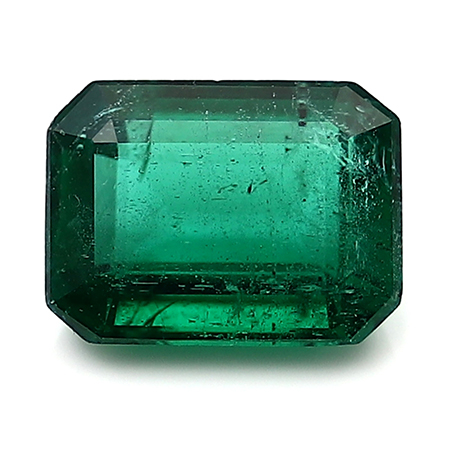 1.43 ct Emerald Cut Emerald : Deep Rich Green