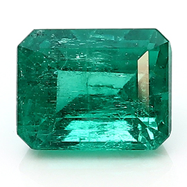 2.40 ct Rich Green Natural Emerald Cut Natural Emerald
