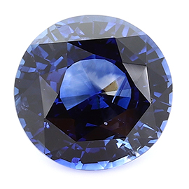4.01 ct Round Blue Sapphire : Rich Royal Blue