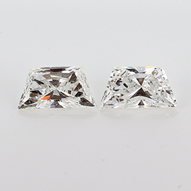 1.00 cttw Pair of Trapezoid Brilliant Cut Diamonds : H / SI1