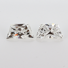 1.00 cttw Pair of Trapezoid Brilliant Cut Natural Diamonds : H / SI1