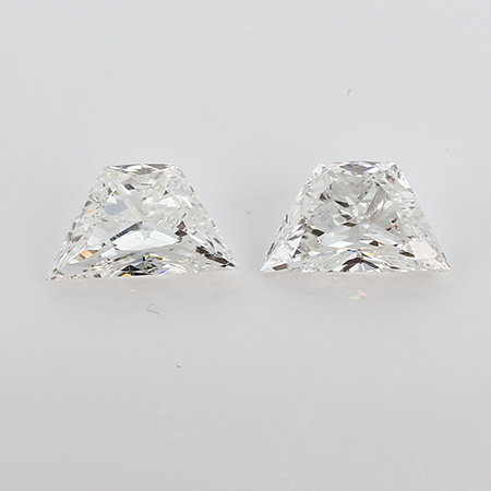 0.96 cttw Pair of Trapezoid Diamonds : H / SI1