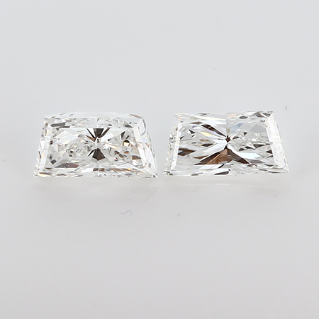 1.22 cttw Pair of Trapezoid Brilliant Cut Diamonds : F / VS1