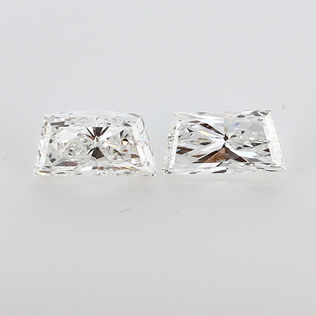 1.22 cttw Pair of Trapezoid Brilliant Cut Natural Diamonds : F / VS1