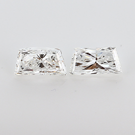 1.22 cttw Pair of Trapezoid Brilliant Cut Natural Diamonds : F / VS1