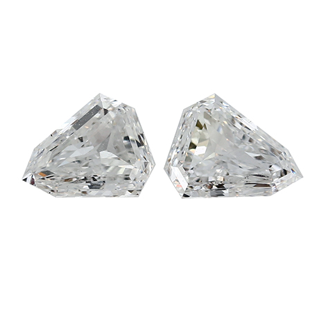 2.13 cttw Pair of Bullet Natural Diamonds : F / VS2-SI1