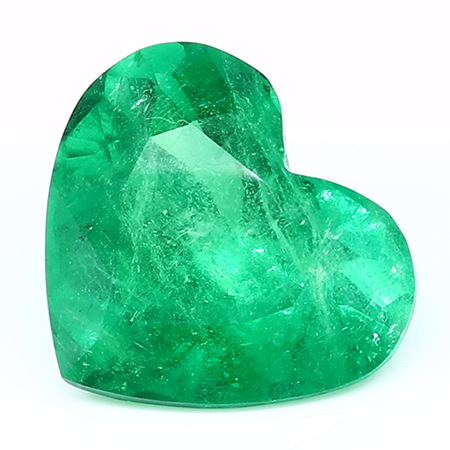 10.78 ct Heart Shape Emerald : Rich Grass Green