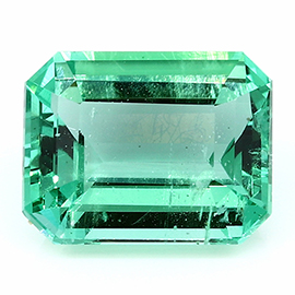 2.31 ct Emerald Cut Emerald : Rich Grass Green