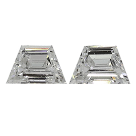 0.58 cttw Pair of Trapezoid Natural Diamonds : F / VS2