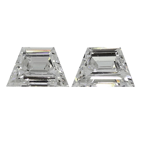 0.58 cttw Pair of Trapezoid Natural Diamonds : F / VS2